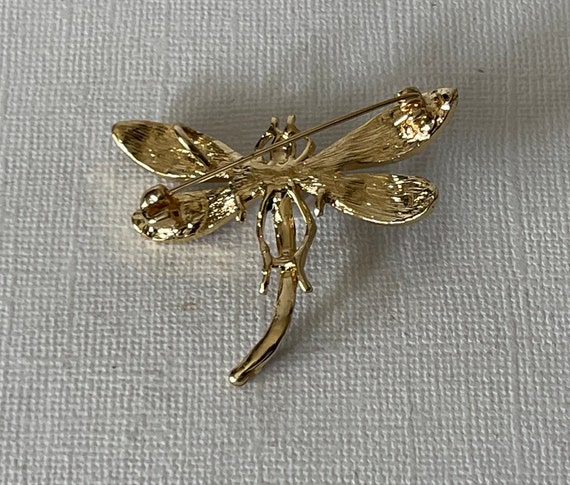 Rhinesotne dragonfly pin, faux pearl dragon fly p… - image 7