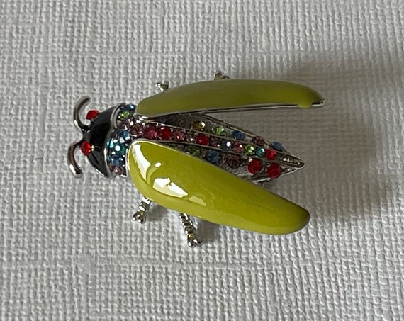 Rhinestone roach pin, fly pin, rhinestone bug pin… - image 3