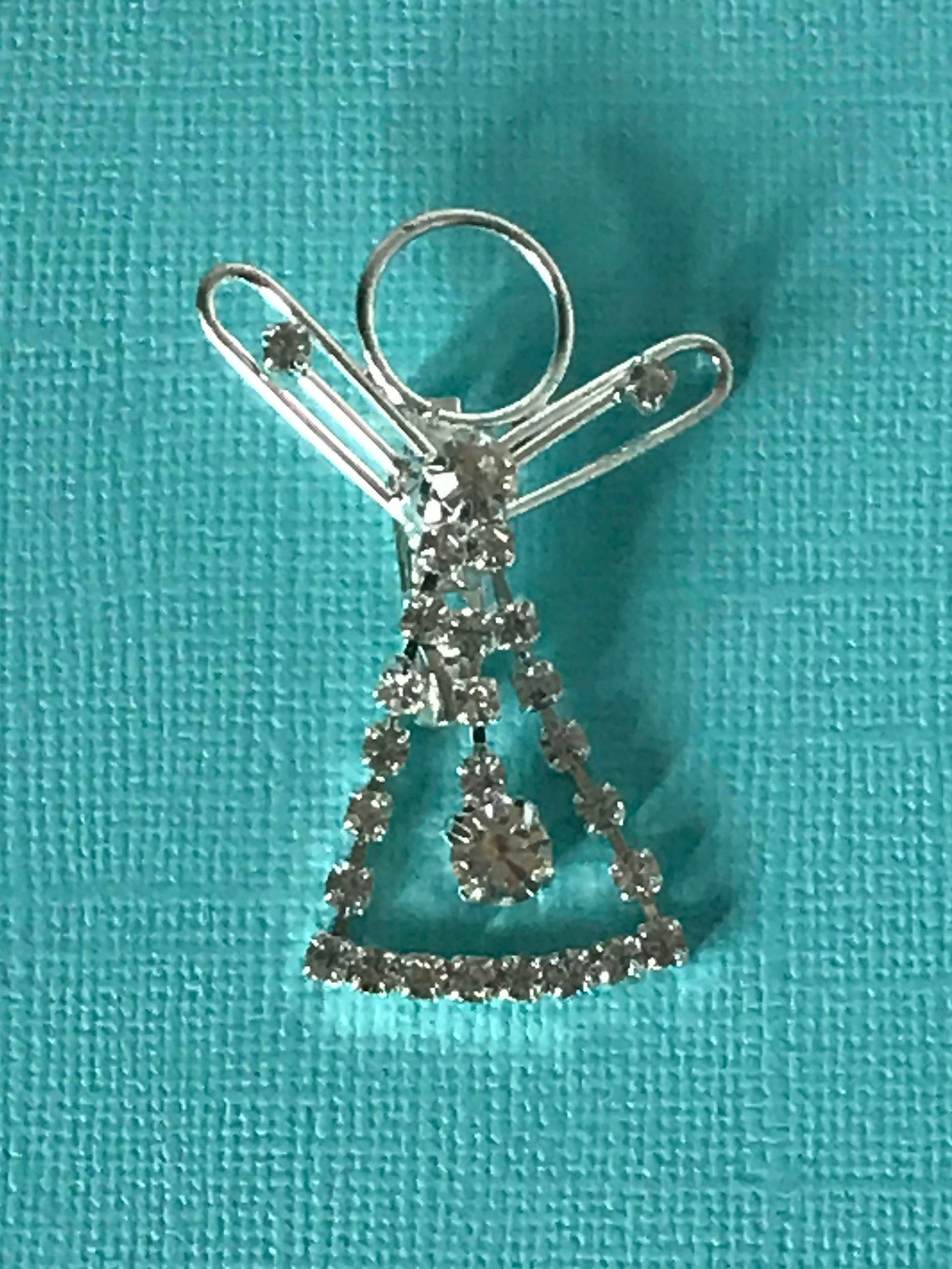 Vintage Rhinestone Angel Pin Angel Pin Angel Brooch Etsy