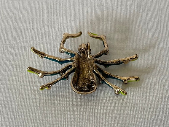Large tarantula brooch, rhinestone spider pin, sp… - image 6