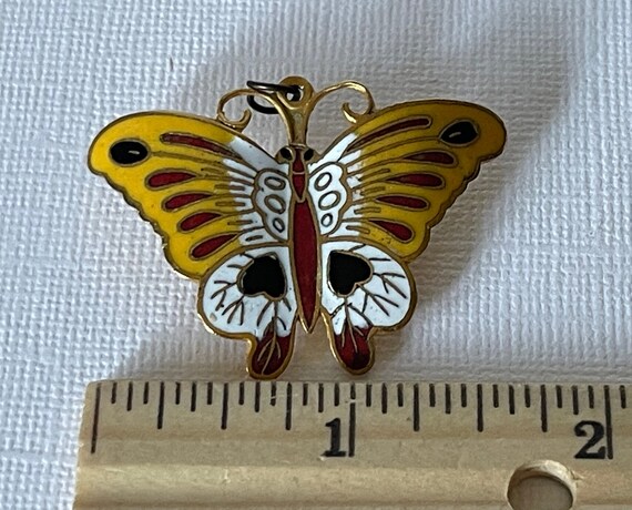 Yellow butterfly pin, butterfly pendant, butterfl… - image 4