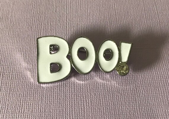 Rhinestone Boo Hallowen Boo pin, boo pin, boo brooch, rhinestone boo… - Gem