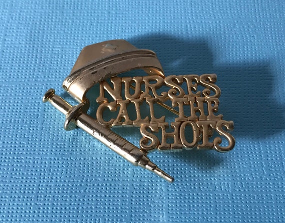 Signed Danecraft Nurses call the shots brooch, gi… - image 9