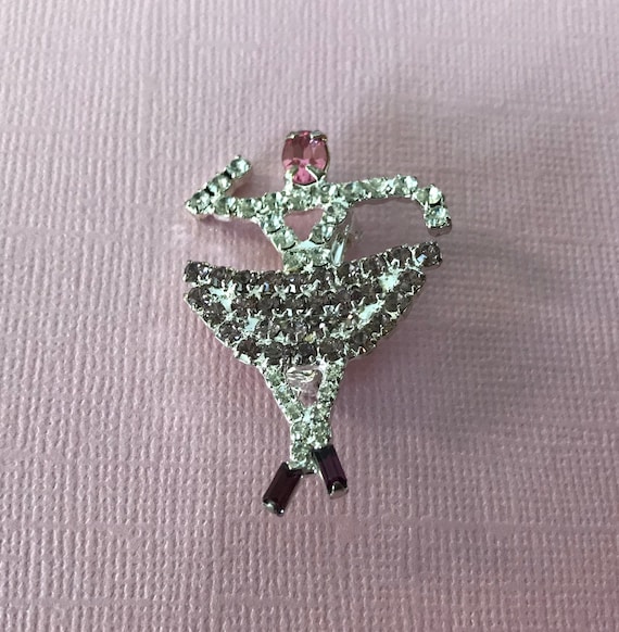Rhinestone ballerina, ballerina jewelry, ballerina