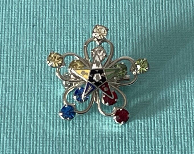 Vintage Order of the Eastern Star Rhinestone Star Brooch, Eastern Star ...