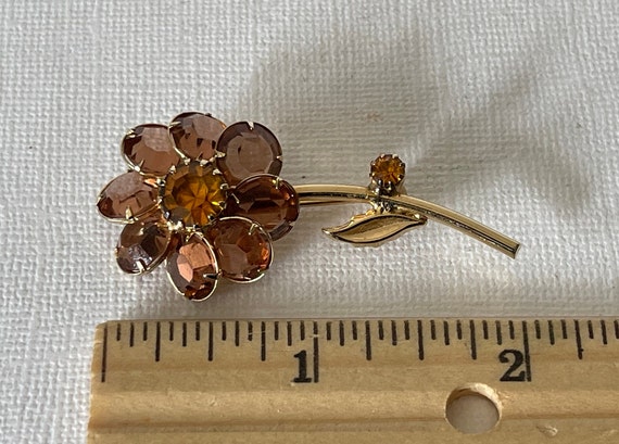 Vintage rhinestone flower brooch, daisy rhineston… - image 4