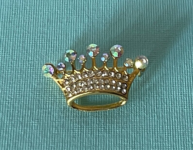 Rhinestone Crown Brooch, Queen Jewelry, Princess Jewelry, Gold Crown ...