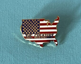 ヴィンテージUSAブローチ、アメリカ国旗ピン、最高の国のピン、MAGA