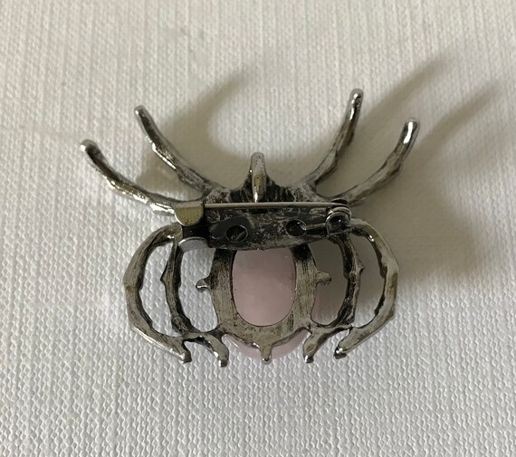 Rose quartz spider brooch, spider pin, Halloween … - image 6