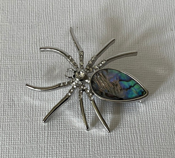 Rhinestone spider brooch, tarantula spider, Hallo… - image 4