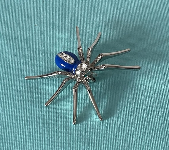 Rhinestone spider brooch, wedding spider pin, tar… - image 2