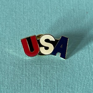 Vintage &quot;new&quot; USA tie tack, patriotic tie tack, American flag tie tack, Maga, red white and blue tie tack, USA brooch, patriotic jewelry,
