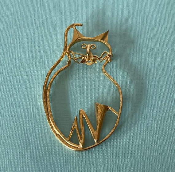 Large cat brooch, huge cat brooch, cat pin, vinta… - image 4