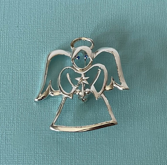 Large vintage angel with halo pin, angel pin, ang… - image 5