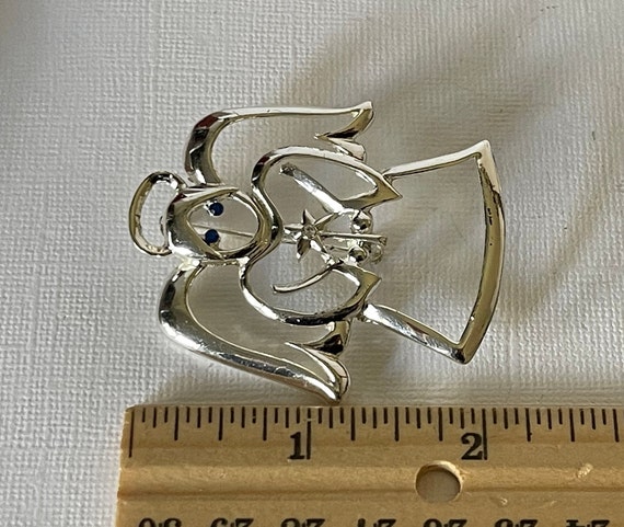 Large vintage angel with halo pin, angel pin, ang… - image 7