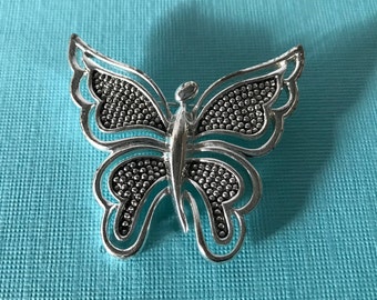 Vintage signed Napier butterfly brooch, silver butterfly brooch, Napier butterfly pin, butterflies, silver butterfly brooch, butterflies