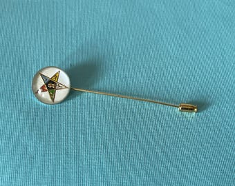 Vintage Order of the Eastern Star stick pin, Eastern Star jewelry, OES stick pin, Eastern Star stick pin, masonic jewelry, OES stick pin