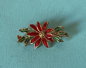 Broche Vintage En Porcelaine émaillée Tons Marron/vert/bleu - Métal Doré - Occasion