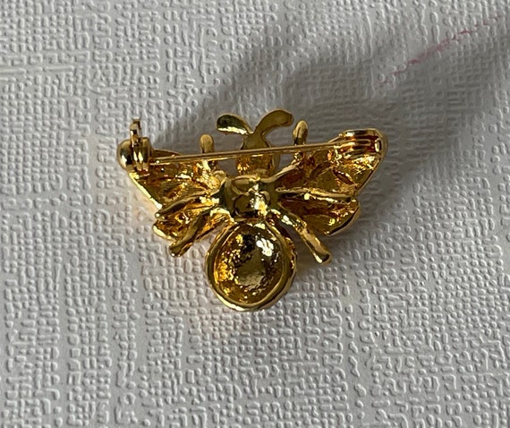 Vintage bee brooch, rhinestone bee pin, bee jewel… - image 7