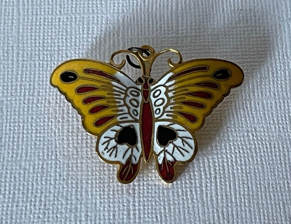 Yellow butterfly pin, butterfly pendant, butterfl… - image 3