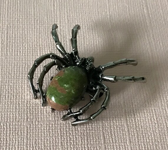 Unakite Jasper spider brooch green spider brooch,… - image 6