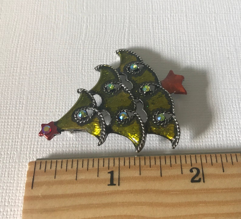 holiday pin xmas tree pin Aurora borealis rhinestone Christmas tree pin Christmas pins rhinestone Christmas tree brooch Christmas pin