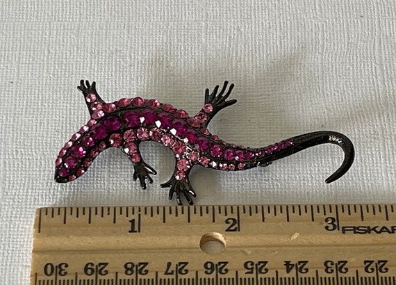 rhinestone lizard brooch, rhinestone lizard pin, … - image 5