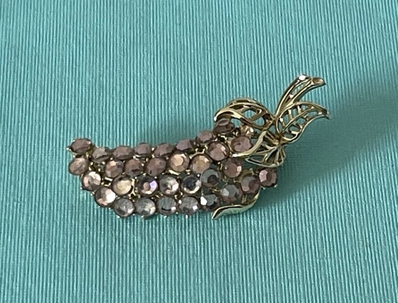 Vintage lavender flower pin, lavender leaf pin, l… - image 2