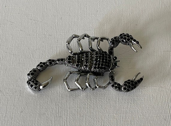 Rhinstone scorpion pin, scorpion pendant, large s… - image 6