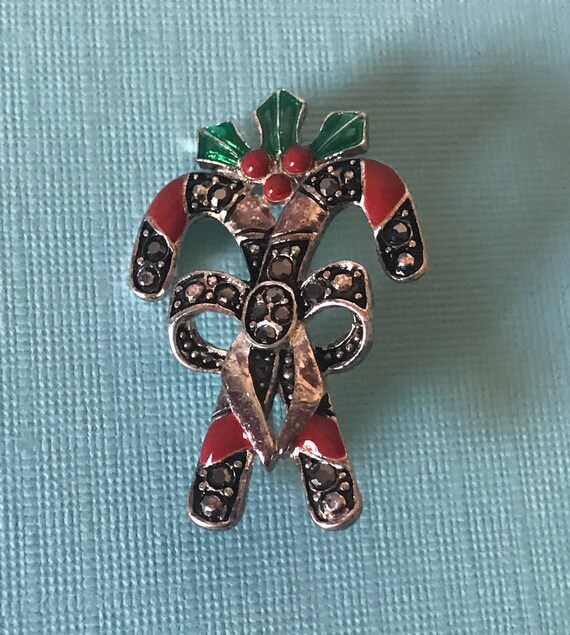 Vintage candy cane pin, candy cane brooch, Christmas pin, Christmas brooch, vintage candy cane pin, Christmas brooch, candy cane pin