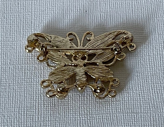 Vintage rhinestone butterfly pin, rhinestone butt… - image 5