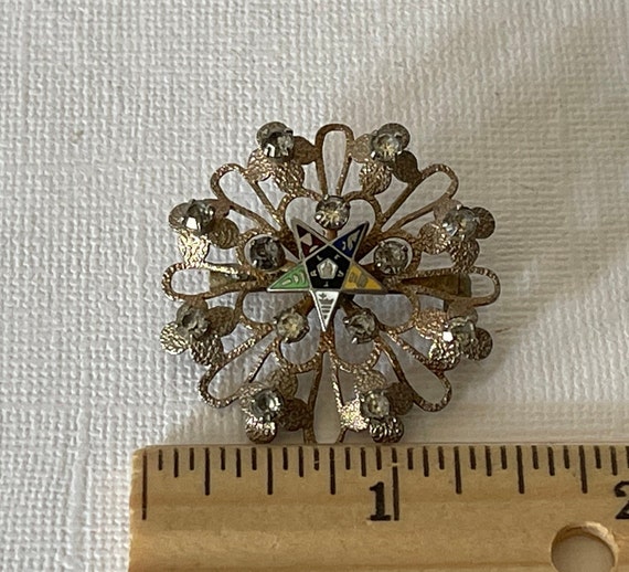 Vintage Order of the Eastern Star flower pin, Eastern… - Gem
