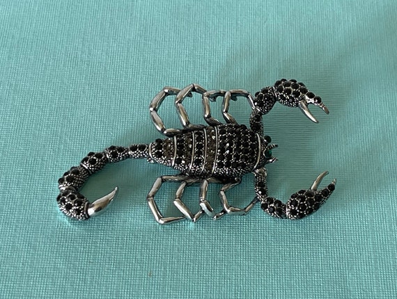 Rhinstone scorpion pin, scorpion pendant, large s… - image 2