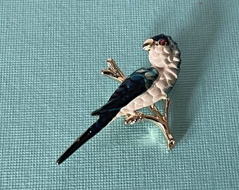 Broche Fantaisie En Forme D'Ara - Bijou Vintage, Occasion En Bon état