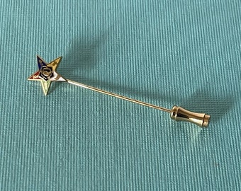 Vintage Order of the Eastern Star stick pin, OES stick pin, Eastern Star jewelry, Masonic jewelry, OES brooch, vintage OES stick pin, oes