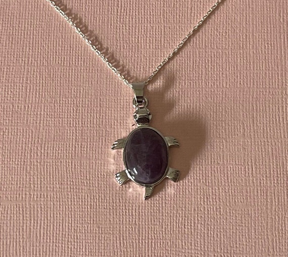 Amethyst turtle necklace deals