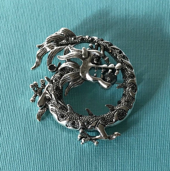 dragon pin brooch with - Gem
