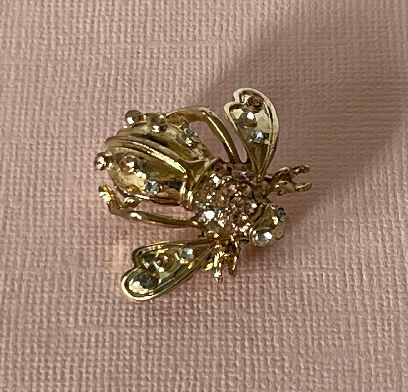 Vintage Pink Rhinestone Bee Pin Pink and Gold Bee Pin Insect - Etsy