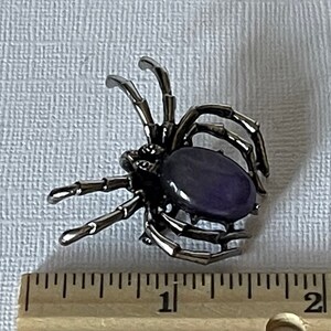 Amethyst spider brooch, tarantula brooch, wedding spider, spider jewelry, purple spider pin, lucky spider, tarantula pin, amethyst spider image 4