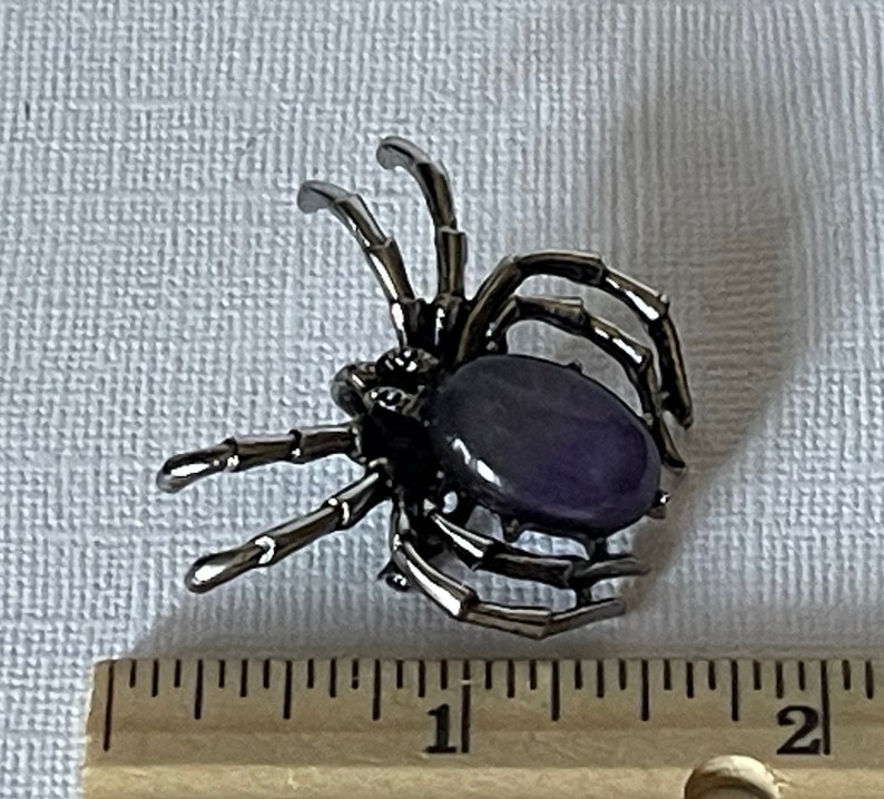 Amethyst spider brooch, tarantula brooch, wedding spider, spider jewelry, purple spider pin, lucky spider, tarantula pin, amethyst spider image 4