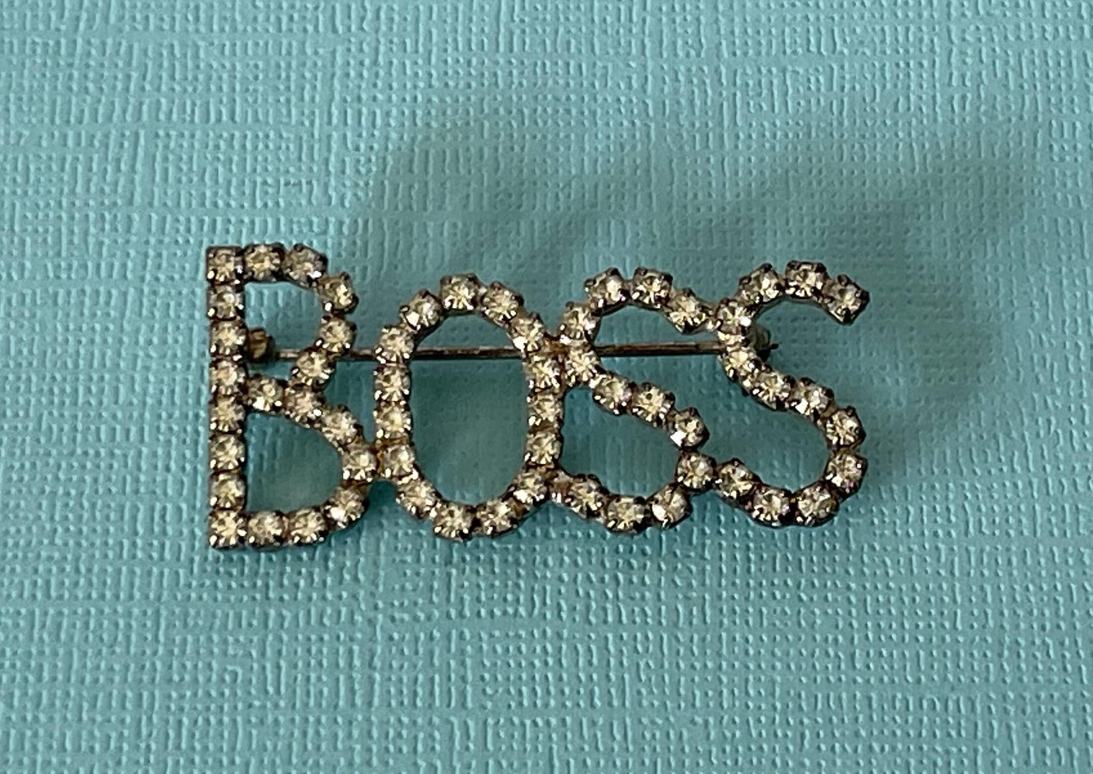 Pin Boss Face Vintage Rhinestone Boss Brooch, Boss Pin, Manager Pin, Supervisor Pin ...