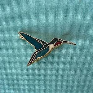 Vintage hummingbird brooch, bird jewelry, blue hummingbird brooch, hummingbird jewelry, summer jewelry, bird jewelry, bird brooch