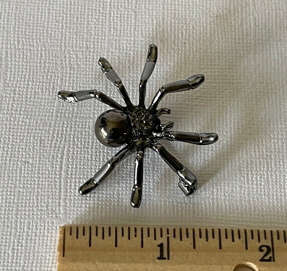 Black rhinestone spider pin, Halloween spider pin… - image 5