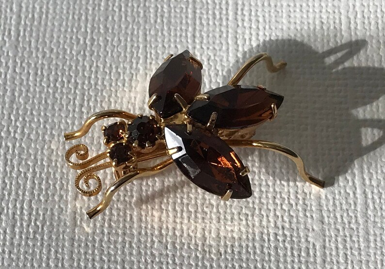 Vintage Rhinestone Bug Pin Bug Brooch Fly Brooch Bee Pin Etsy