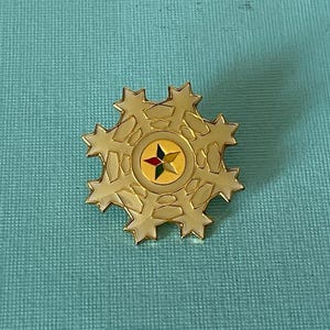 Vintage Order of the Eastern star brooch, OES pin, masonic brooch, Eastern Star jewelry, masonic jewelry OES pin Eastern Star pin, snowflake