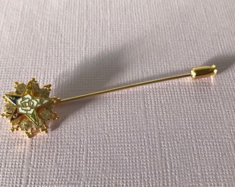 Vintage rhinestone Eastern Star stick pin, aurora boralis rhinestone OES stick pin, Eastern Star jewelry, masonic jewelry, OES brooch, OES