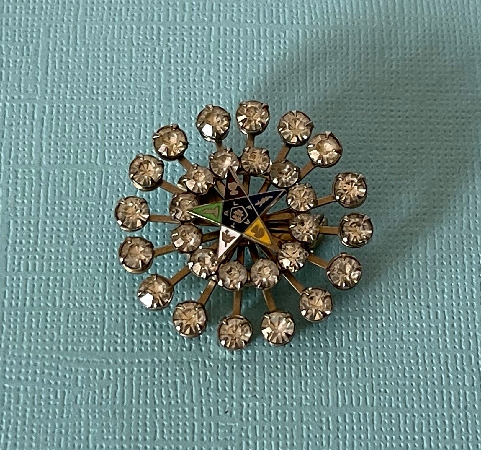 Vintage Order of the Eastern Star Rhinestone Brooch Eastern Etsy