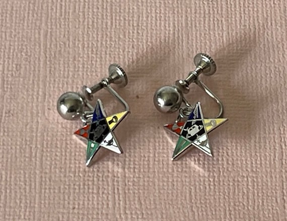 Order of the Eastern Star screw Back Earrings