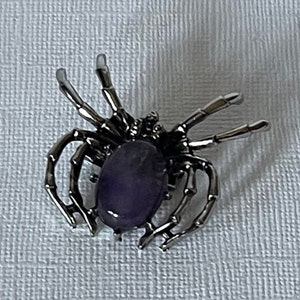 Amethyst spider brooch, tarantula brooch, wedding spider, spider jewelry, purple spider pin, lucky spider, tarantula pin, amethyst spider image 3