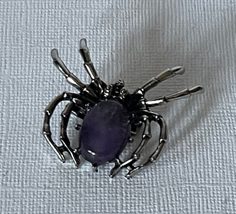 Amethyst spider brooch, tarantula brooch, wedding spider, spider jewelry, purple spider pin, lucky spider, tarantula pin, amethyst spider image 3